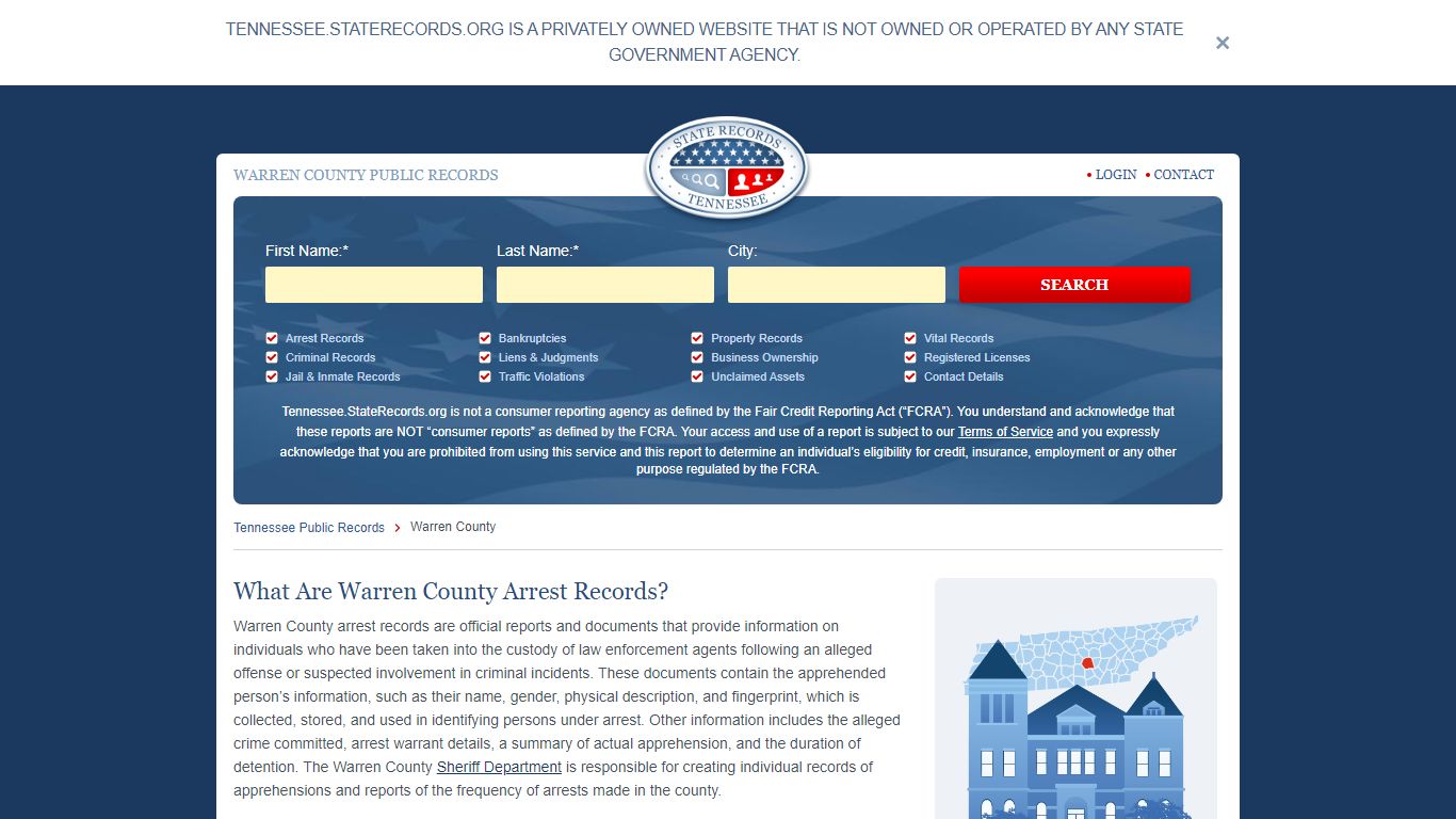 Warren County Arrest, Court, and Public Records | StateRecords.org